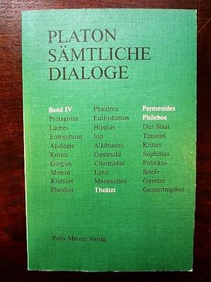 Seller image for Sämtliche Dialoge Band IV: Theätet   Parmenides - Philebos for sale by Rudi Euchler Buchhandlung & Antiquariat