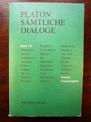 Seller image for Sämtliche Dialoge Band VII: Gesetze   Gesamtregister for sale by Rudi Euchler Buchhandlung & Antiquariat
