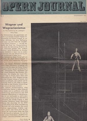 Bild des Verkufers fr Opernjournal / Das Opern Journal - Nr. 3. Erste Saison, Dezember 1961 - Informationen, Bilder , Essays. zum Verkauf von Antiquariat Carl Wegner