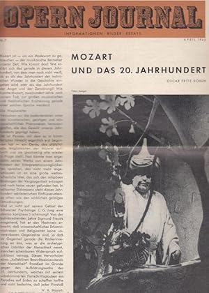 Bild des Verkufers fr Opernjournal / Das Opern Journal - Nr. 7. Erste Saison, April 1962 - Informationen, Bilder , Essays. zum Verkauf von Antiquariat Carl Wegner