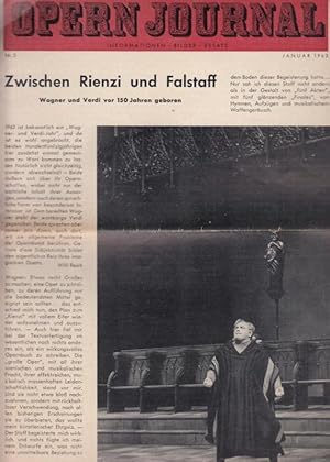 Bild des Verkufers fr Opernjournal / Das Opern Journal - Nr. 5. Zweite Spielzeit Januar 1963 - Informationen, Bilder , Essays. zum Verkauf von Antiquariat Carl Wegner