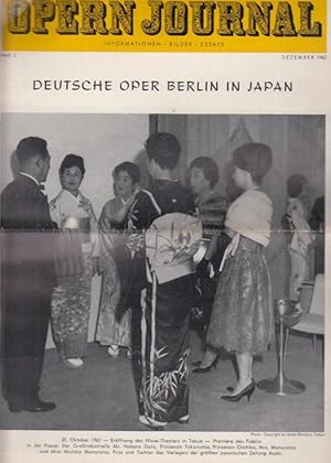 Bild des Verkufers fr Opernjournal / Das Opern Journal - Nr. 3. Dezember 1963 - Informationen-Bilder-Essays. Deutsche Oper Berlin in Japan. zum Verkauf von Antiquariat Carl Wegner
