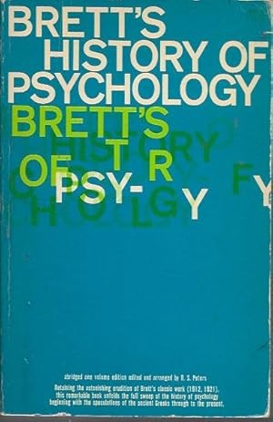 Seller image for Brett's History of Psychology (abridged one volume edition) for sale by Bookfeathers, LLC