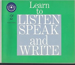 Image du vendeur pour Learn to Listen Speak and Write 2-1 Teacher's Ed 1961 (Dick & Jane) mis en vente par Keller Books
