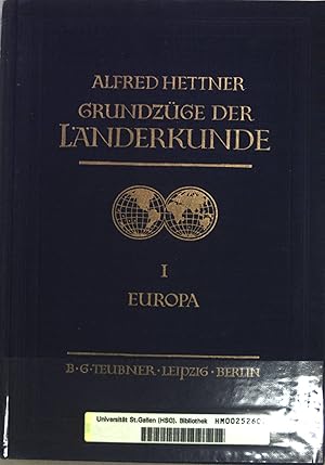 Bild des Verkufers fr Grundzge der Lnderkunde: 1. Band - Europa zum Verkauf von books4less (Versandantiquariat Petra Gros GmbH & Co. KG)