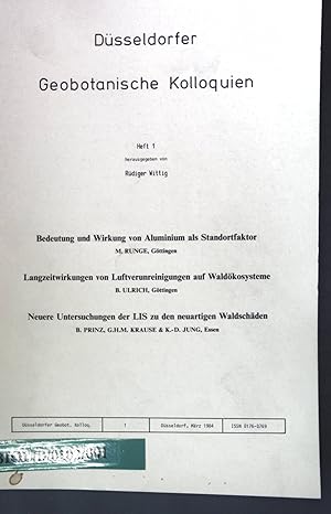 Bild des Verkufers fr Langzeitwirkungen von Luftverunreinigungen auf Waldkosysteme; in: Heft 1 Dsseldorfer Geobotanische Kolloquien; zum Verkauf von books4less (Versandantiquariat Petra Gros GmbH & Co. KG)