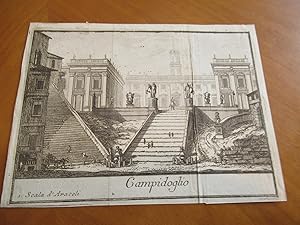 Campidoglio (Original Antique Engraving, By Or After Piranesi)