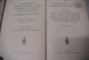 Imagen del vendedor de Verdauung und Verdauungsapparat. (= Handbuch der normalen und pathologischen Physiologie. Bd. 3/II) a la venta por Antiquariat Bookfarm