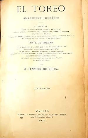 Bild des Verkufers fr El toreo. Gran diccionario tauromquico (2 tomos). zum Verkauf von ARREBATO LIBROS