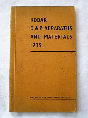 Catalogue and Price List Kodak D & P Apparatus and Materials 1935