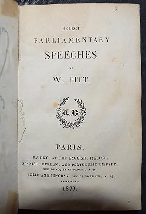 Select parliamentary speeches.
