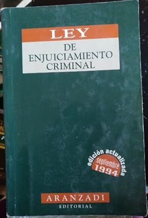 Seller image for LEY DE ENJUICIAMIENTO CRIMINAL. for sale by Libreria Lopez de Araujo