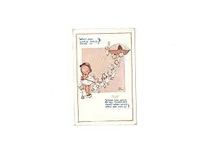 Original Vintage Postcard - WHAT ARE LITTLE GIRLS MADE OF ?. (Valentine's Series A4785)