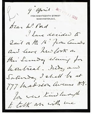 AUTOGRAPH LETTER SIGNED BY BRITISH WORLD WAR I ARMY OFFICER SIR REGINALD HOSKINS ABOUT A POSSIBLE...