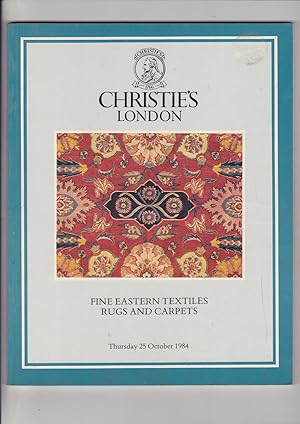 Bild des Verkufers fr Fine Eastern Textiles Rugs and Carpets Christie's London 25 October 1984 zum Verkauf von Meir Turner