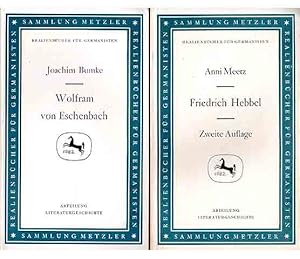 Seller image for Bchersammlung  Literaturgeschichte. Sammlung Metzler". 6 Titel. 1.) Joachim Bumke: Wolfram von Eschenbach 2.) Anni Meetz: Friedrich Hebbel, Zweite Auflage 3.) Eberhard Galley: Heinrich Heine 4.) Hans Glinz: Deutsche Syntax, Dritte Auflage 5.) Walter Joh. Schrder: Spielmannsepik 6.) Herbert Meyer: Eduard Mrike, Zweite Auflage for sale by Agrotinas VersandHandel