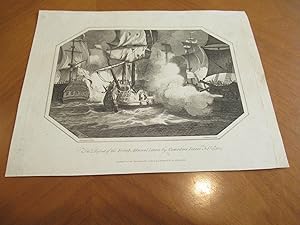 The Defeat Of The French Admiral Linois By Comodore Dance Feb. 15, 1804 (Original Antique Engravi...