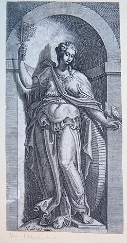 [Antique print, engraving] PAX (Peace/Vrede), published ca. 1595.