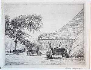 [Modern print, etching] View on a farm house (boerderij), published 1912.