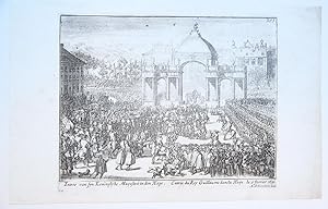 [Antique print, etching] The entrance of king William III's in The Hague in 1691.