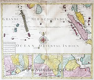 [Cartography, 1756] Map of Ceylon, Malaysia, Maledives, Sumatra: Grande Mer des Indes ou Ocean Or...