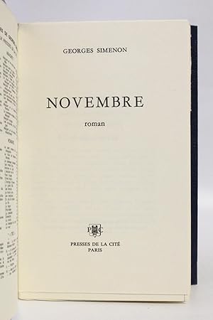 Imagen del vendedor de Novembre a la venta por Librairie Le Feu Follet