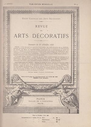 Imagen del vendedor de Revue des Arts Decoratifs - 9e Anne, No. 4 - Octobre 1888. a la venta por Antiquariat Carl Wegner