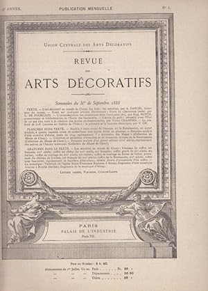 Imagen del vendedor de Revue des Arts Decoratifs - 9e Anne, No. 3 - Septembre 1888. a la venta por Antiquariat Carl Wegner