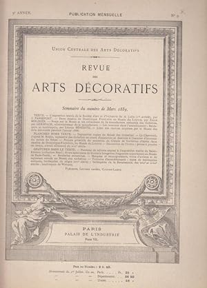 Imagen del vendedor de Revue des Arts Decoratifs - 9e Anne, No. 9 - Mars 1889. a la venta por Antiquariat Carl Wegner