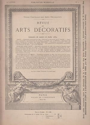 Imagen del vendedor de Revue des Arts Decoratifs - 10e Anne, No. 1 - Juillet 1889 . a la venta por Antiquariat Carl Wegner