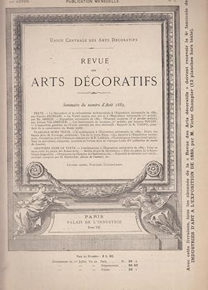 Seller image for Revue des Arts Decoratifs - 10e Anne, No. 2 - Aout 1889 . for sale by Antiquariat Carl Wegner