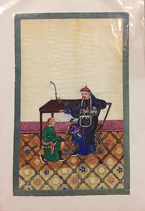 Pintura china. Colección de 12 escenas chinas en papel de arroz. S. XIX
