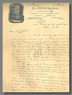[Fine Autograph Letter, Signed, to Herbert Stone, About Designs for Hamlin Garland's Books]