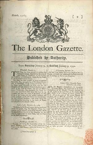 THE LONDON GAZETTE. PUBLISHED BY AUTHORITY. [caption title]