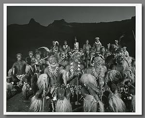 [Two Original Gelatin Silver Prints of Photographs of Zulu Tribesmen Watching a Movie]