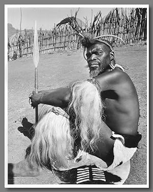 [Original Gelatin Silver Print Portrait Photograph of A Zulu Warrior]
