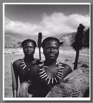 [Original Gelatin Silver Print Portrait Photograph of Two Zulu Warriors]
