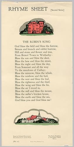 RHYME SHEET [SECOND SERIES] THE ROBIN'S SONG [caption title]