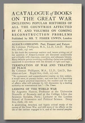 A CATALOGUE OF BOOKS ON THE GREAT WAR . PUBLISHED BY T. FISHER UNWIN