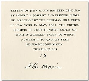 LETTERS OF JOHN MARIN