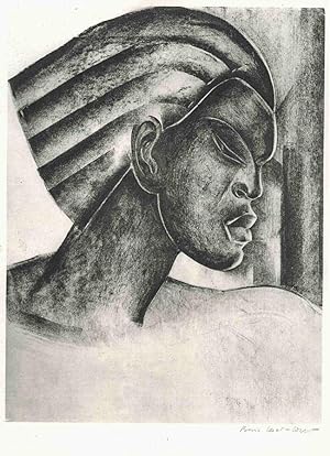UNTITLED ORIGINAL LITHOGRAPH [HEAD AND SHOULDERS RIGHT PROFILE OF AFRICAN WOMAN]