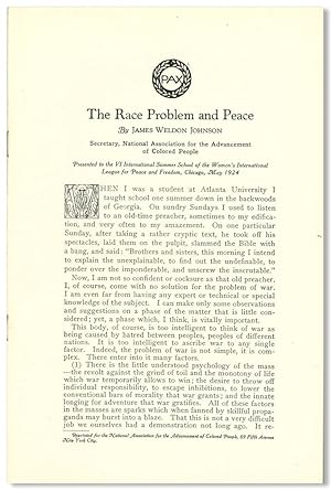 THE RACE PROBLEM AND PEACE [caption title]