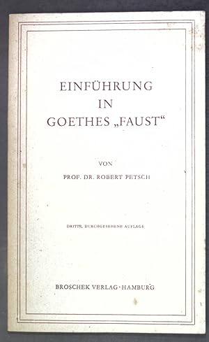 Bild des Verkufers fr Einfhrung in Goethes "Faust"; zum Verkauf von books4less (Versandantiquariat Petra Gros GmbH & Co. KG)