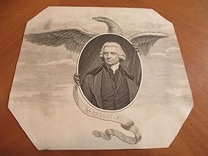 J. Priestley (Large Original Antique Engraving Of Joseph Priestley And American Eagle)