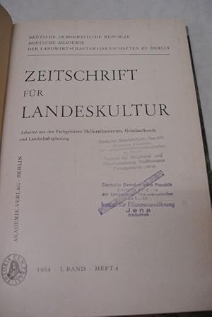 Seller image for Landschaftsplanung und Landschaftspflege als Aufgabe, in: ZEITSCHRIFT FR LANDESKULTUR. Bd. 5 (1964). (= Arbeiten aus den Fachgebieten Meliorationswesen, Grnlandkunde und Landschaftsplanung) for sale by Antiquariat Bookfarm