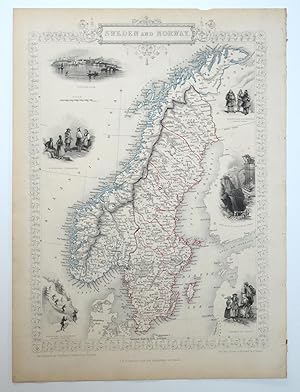 Bild des Verkufers fr Antique Map - Sweden & Norway zum Verkauf von Picture This (ABA, ILAB, IVPDA)