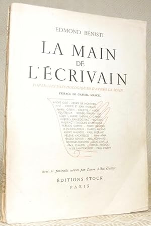 Imagen del vendedor de La main de l'crivain. Portraits psychologiques d'aprs la main. Prface de gabriel Marcel, avec des portraits indits par Laure Albin Guillot. Gide, Montherlant, J.Green, Colette, Martin du Gard, Cocteau, Mauriac, Valery, Saint-Exupry, Claudel, etc. a la venta por Bouquinerie du Varis