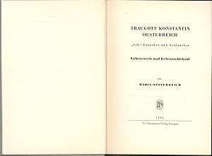 Bild des Verkufers fr Traugott Konstantin Oesterreich,"Ich"-Forscher und Gottsucher; Lebenswerk und Lebensschicksal, zum Verkauf von Antiquariat Kastanienhof