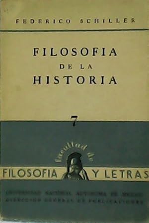 Seller image for Filosofa de la Historia. for sale by Librera y Editorial Renacimiento, S.A.