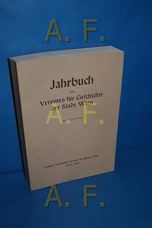 Bild des Verkufers fr Jahrbuch der Vereins fr Geschichte der Stadt Wien, 21/22 (1965/66) zum Verkauf von Antiquarische Fundgrube e.U.